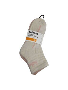 Timberland Womens Cushioned Ankle Quarter Socks 5 Pk Breathable Pink Gray Cream